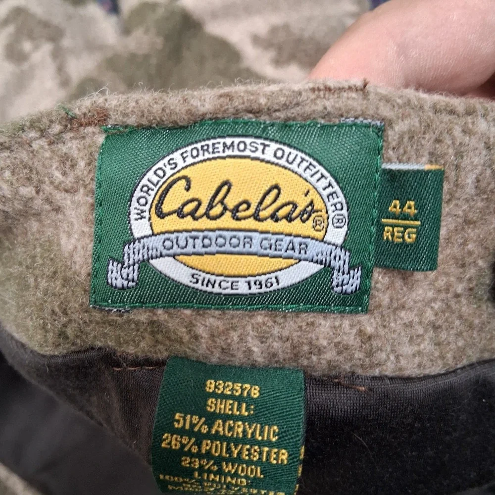 Cabelas Wooltimate Cargo Pants‎ Mens 44 Regular Camo Windshear Heavyweight